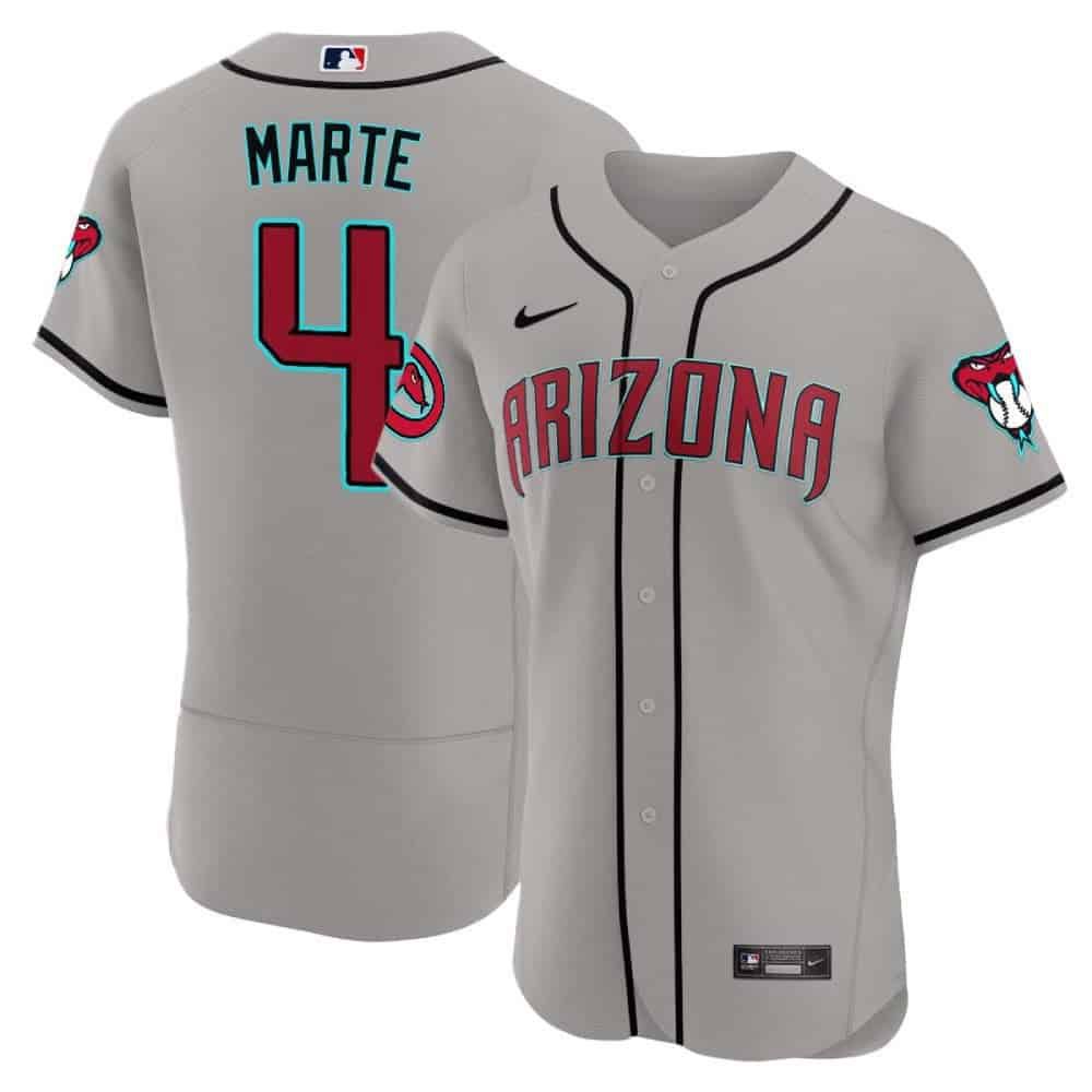 Men Arizona Diamondback #4 Marte Grey 2024 Nike Flex Base MLB Jersey->arizona diamondback->MLB Jersey